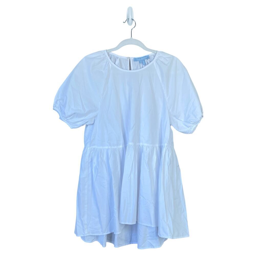 HILL HOUSE The Francesca Top White Size Small Cotton Babydoll Relaxed